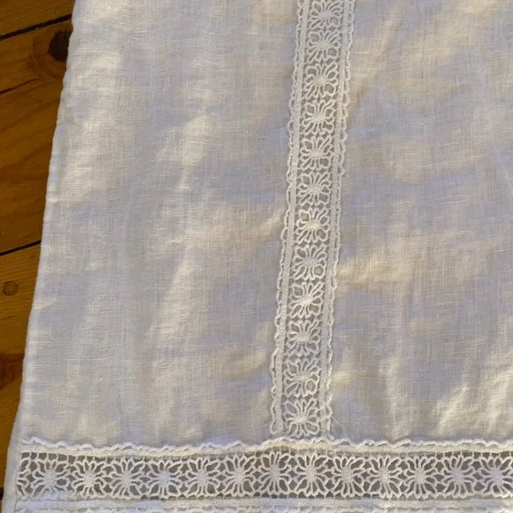 Marina Gigli white linen with cotton lace Blouse size medium - Picture 3 of 5